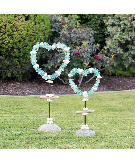 Glass Heart Garden Stand