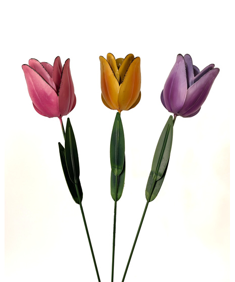 Colorful Metal Tulip - Garden Stake