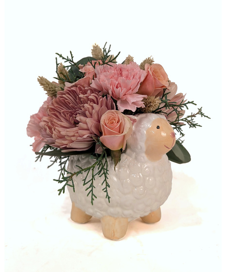 Love Ewe - Lamb With Pink Flowers