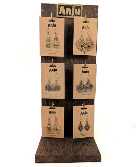 Anju Precious Stone & Metal Earrings - Handcrafted by Artisans